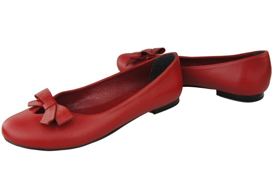 Damen Ballerinas Rot, Naturleder 998 ElitaBut