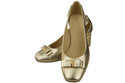 Schuhe Damen Gold Pumps aus Naturleder mit dekorativem Absatz 199 ElitaBut