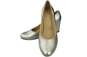 Klassische Damen Silber Leder Mandel Nase Pumps 201 ElitaBut