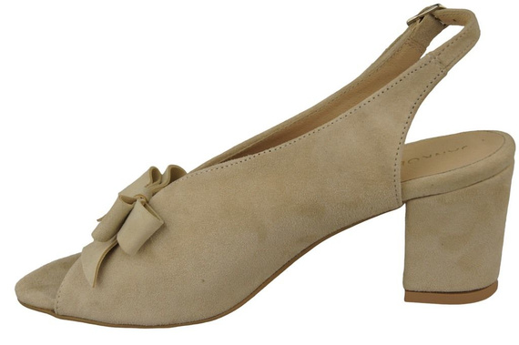 Damenschuhe Sandalen Beige, Naturleder, Wildleder 148 ElitaBut