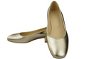 Bequeme Frauen Schuhe Gold Flats Natural Leder 204 ElitaBut