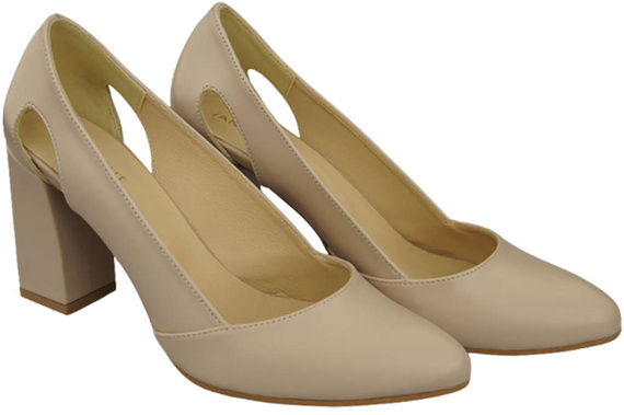 Damenschuhe Cappuccino Pumps Helles Naturleder 184 ElitaBut