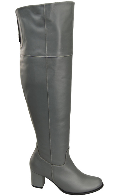 Footwear Kniehohe Overknee-Stiefel für Damen, Naturleder 190, Grau ElitaBut