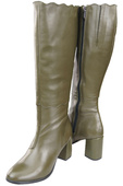 Klassische Damenstiefel, Naturleder, Olive 176 ElitaBut