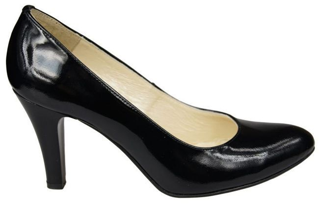 Damenschuhe Pumps Naturleder Schwarz Lack 764 ElitaBut