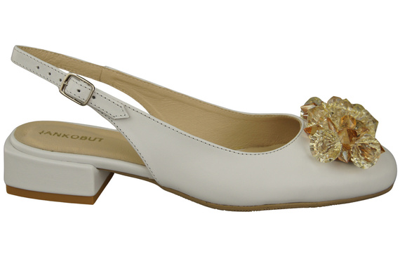 Damen Schuhe Weiß Sandalen mit Kristallen Naturleder 215 ElitaBut