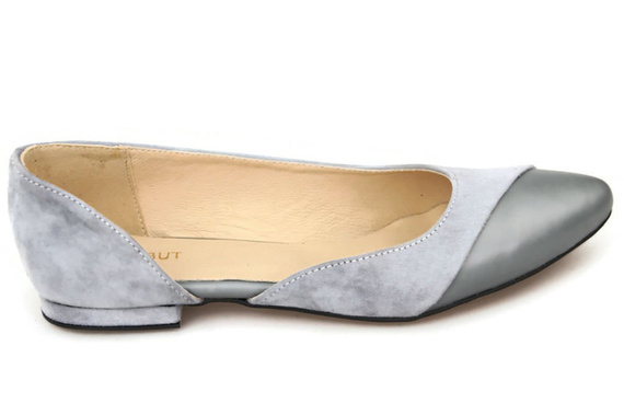 Damenschuhe Ballerinas, Grau, Naturleder, Wildleder, 146 ElitaBut