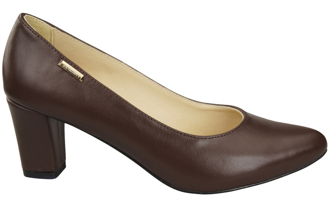 Klassische Glatt Damen Schokolade Naturleder Schuhe 213 ElitaBut