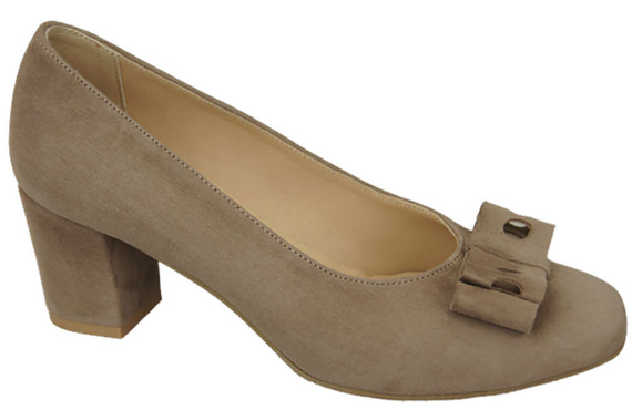 Damenschuhe Cappuccino-Pumps Natürliches Wildleder 163 ElitaBut