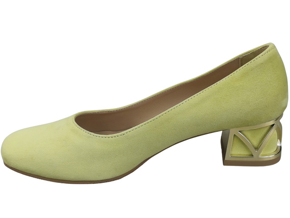 Bequeme Damenschuhe Banane Pumps mit dekorativem Absatz Natürliches Wildleder 219 von ElitaBut