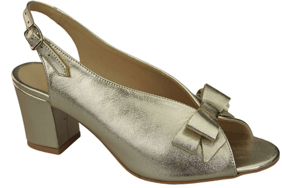 Damenschuhe Sandalen Gold, natürlich genarbtes Leder, 148 L ElitaBut