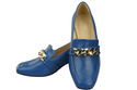 Damenschuhe mit Zierkette Pumps Mokassins Naturleder 193 Blau ElitaBut