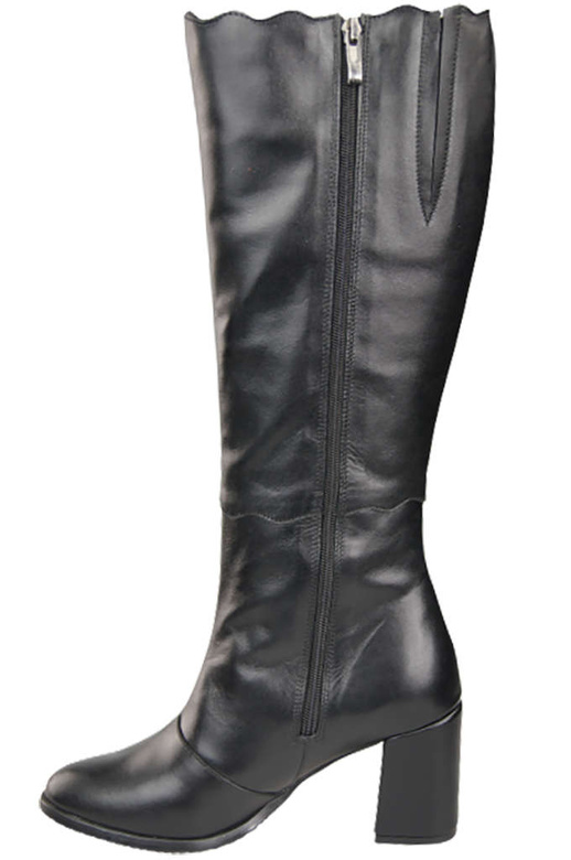 Klassische Damenstiefel, Naturleder, Schwarz 176 ElitaBut