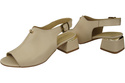 Damenschuhe Sandalen Beige, goldene Schnalle, Naturleder 198 ElitaBut