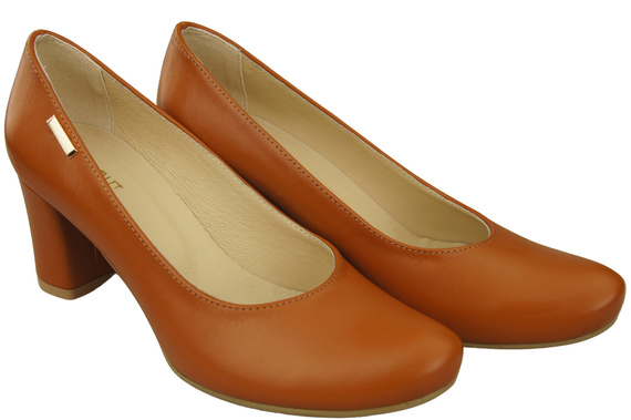 Klassische Damen Rot Leder Mandel Nase Pumps 201 ElitaBut