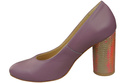 Damenschuhe Pumps Lila Naturleder Bunter Zierabsatz 194 ElitaBut