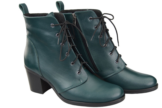 Winter-Schnürstiefeletten für Damen, Naturleder, Malachite 188, von ElitaBut