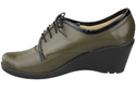 Schuhe Damen-Keilschuhe, Naturleder, Olive 181 ElitaBut