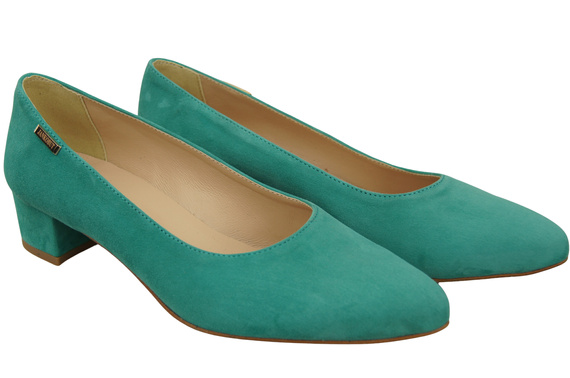 Bequeme Damen-Schuhe Türkis aus echtem Veloursleder 220 Z ElitaBut