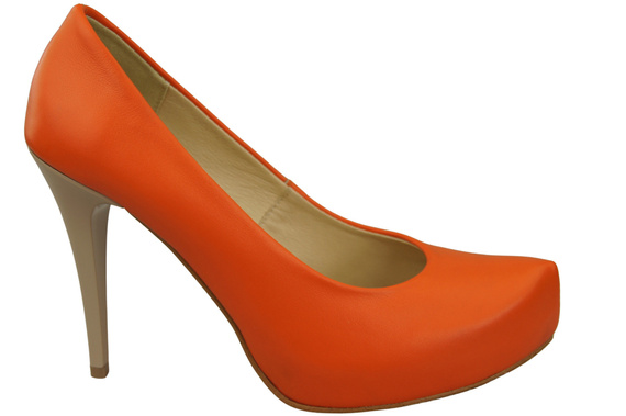 Damen Footwear Orange Stiletto Pumps Naturleder 205 ElitaBut