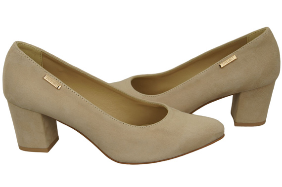 Damenschuhe Beige Pumps, natürliches Wildleder 106 ElitaBut