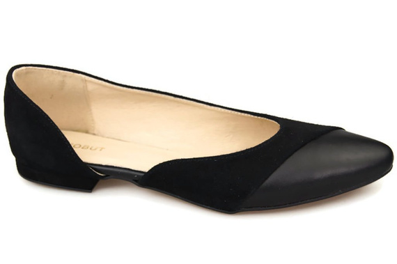 Damenschuhe Ballerinas Schwarz, Naturleder, Wildleder 146 ElitaBut