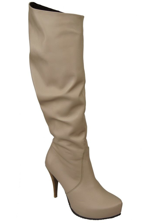 Schuhe Damenstiefel Plateau Naturleder Cappuccino 120 ElitaBut