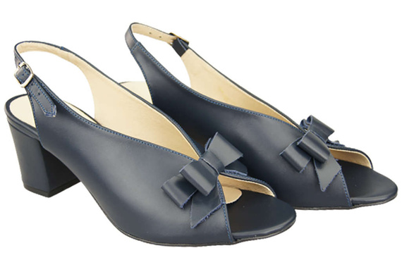 Damenschuhe Sandalen Marineblau, natürlich genarbtes Leder, 148 L ElitaBut