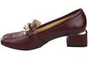 Damenschuhe mit Zierkette Pumps Mokassins Naturleder 193 Burgund ElitaBut