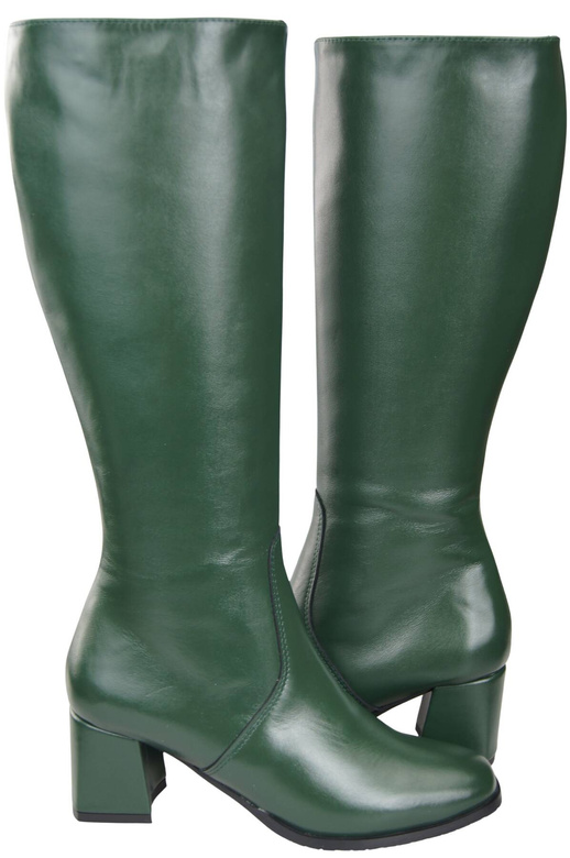 Bequeme Damen Smaragdgrün Niedrig Absatz Stiefel Naturleder 212 ElitaBut