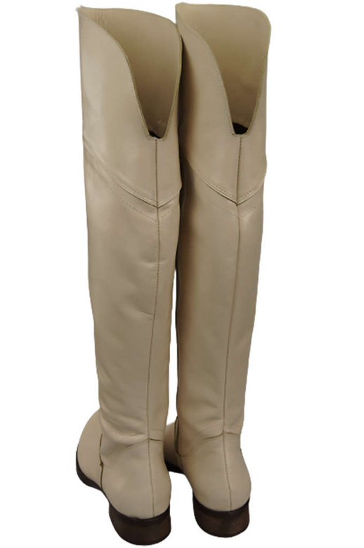 Schuhe Damenstiefel Stiefel, Overknee-Stiefel, Naturleder, Beige 638 ElitaBut