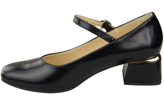 Damenschuhe Schwarz glänzend Riemchenpumps Naturleder 202 ElitaBut