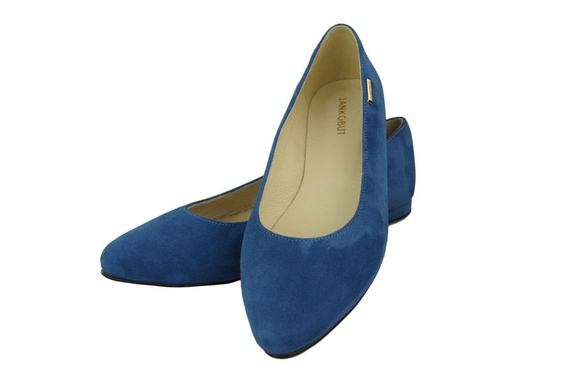 Damenschuhe Ballerinas Blau, Naturleder, Wildleder 131 ElitaBut