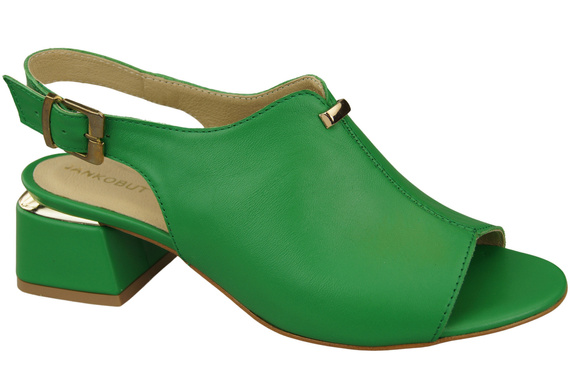 Damenschuhe Limette Sandalen, goldene Schnalle, Naturleder 198 ElitaBut