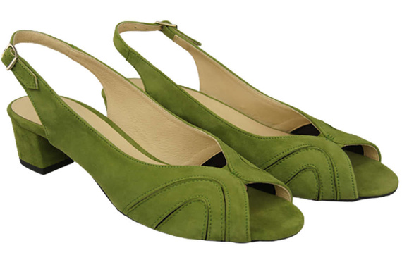 Damenschuhe Sandalen, natürliches Wildleder, Pistazie 991 ElitaBut