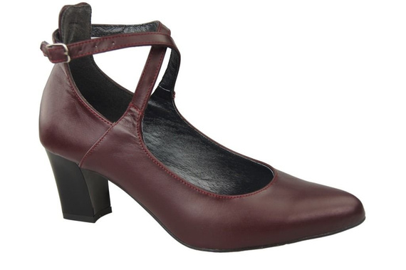 Damenschuhe Burgunderrote Pumps, Naturleder 118 ElitaBut