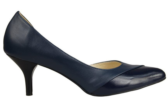 Damenschuhe Pumps, Naturleder, Marineblau 898 ElitaBut