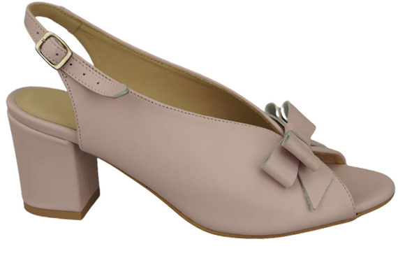 Damenschuhe Sandalen Pink Powder, natürliches genarbtes Leder, 148 L ElitaBut