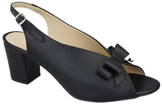 Damenschuhe Sandalen Schwarz, natürlich genarbtes Leder, 148 L ElitaBut