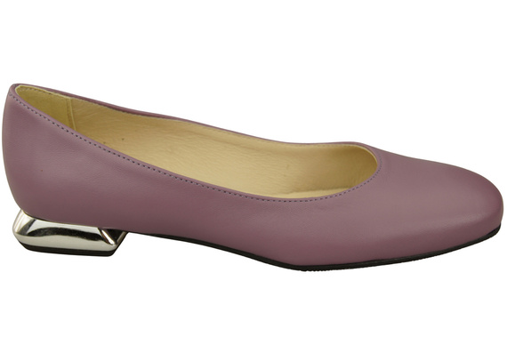 Flache Frauen Schuhe Lilienfarben Dekorative Ferse Naturleder 209 ElitaBut