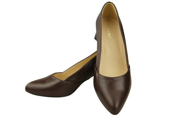 Damen Pumps Schokolade Echtleder Spitz Zehen Absatz ElitaBut 221