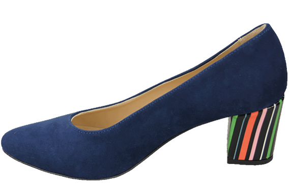 Damenschuhe Pumps Marineblaues natürliches Wildleder mit dekorativem Absatz 158 von ElitaBut