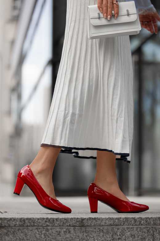 Damenschuhe Pumps Naturleder Roter Lack 974 ElitaBut