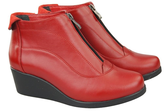 Damenstiefel Frühling/Herbst, Naturleder, Rot, 133 L, ElitaBut