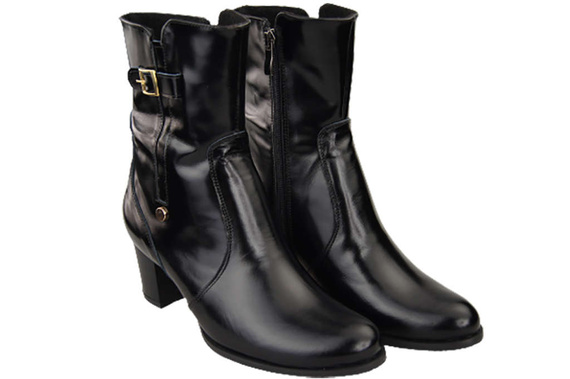 Damenstiefel, Warm, Naturleder, Schwarz, Glänzend 882 Z ElitaBut