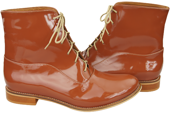 Damenstiefel Frühling/Herbst Naturleder Braun Lack 155 L ElitaBut