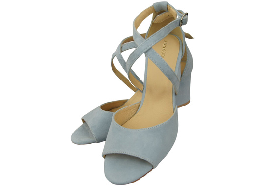 Damenschuhe Sandalen Hellblaues Naturleder Wildleder 111 ElitaBut