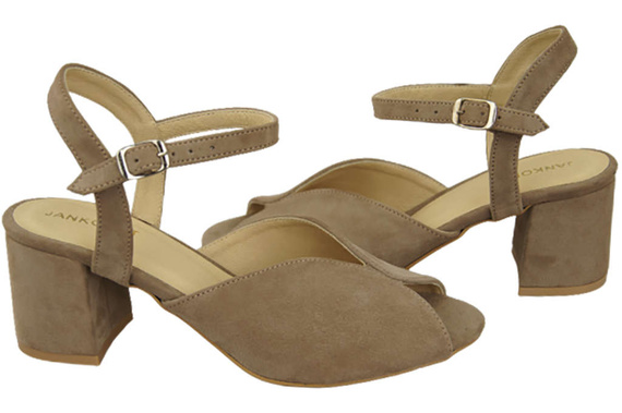 Damenschuhe Cappuccino Sandalen, Dunkel, Naturleder, Wildleder, 185 ElitaBut