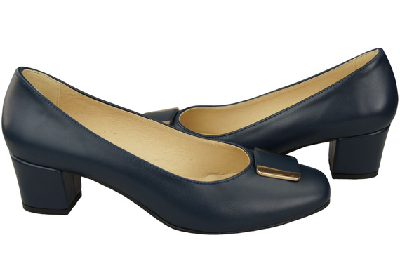 Damenschuhe Pumps Naturleder 187 Marineblau ElitaBut