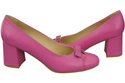 Damen Pumps mit Schleife Fuchsie Naturleder und niedrigem Absatz 203 ElitaBut